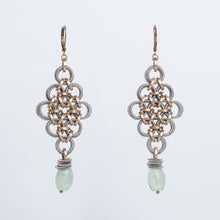 Load image into Gallery viewer, Orecchini Earrings Rombo Grande Argento Prenite Silver Aqua Green Brengola
