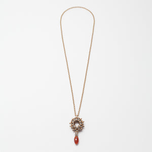 Collana Necklace Rosone Ottone Brass Carnelian Brengola 