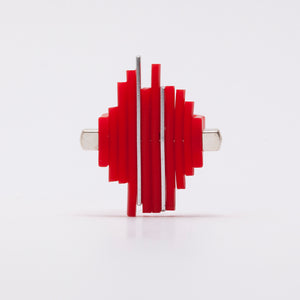 Anello Ring Acciaio Stell Silicone Rosso Red Brengola