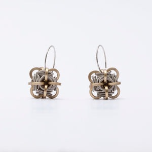 Orecchini Earrings Cubo Piccolo Ottone Brass Brengola