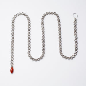 Collana Neckless Sciarpa Alluminio Aluminium Argento Silver Carnelian Brengola